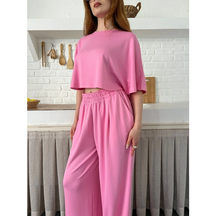 Modal Kumaş Rahat Kalıp Takım Pembe