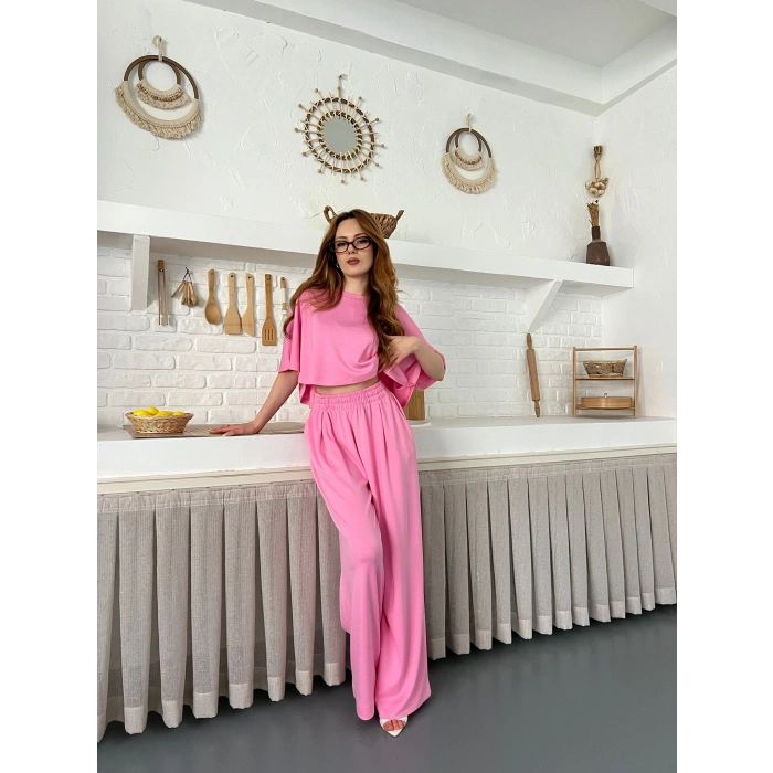 Modal Kumaş Rahat Kalıp Takım Pembe