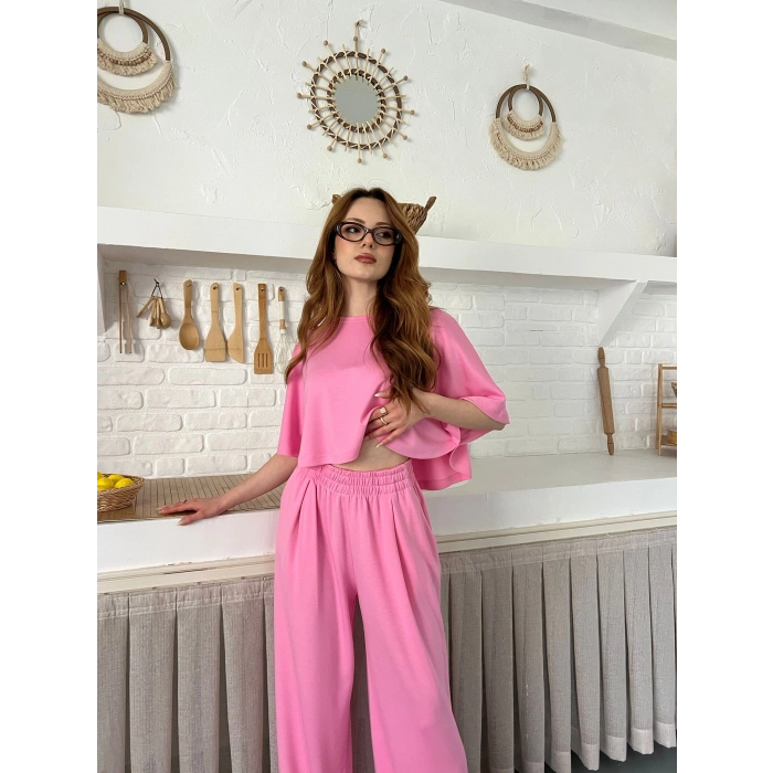 Modal Kumaş Rahat Kalıp Takım Pembe