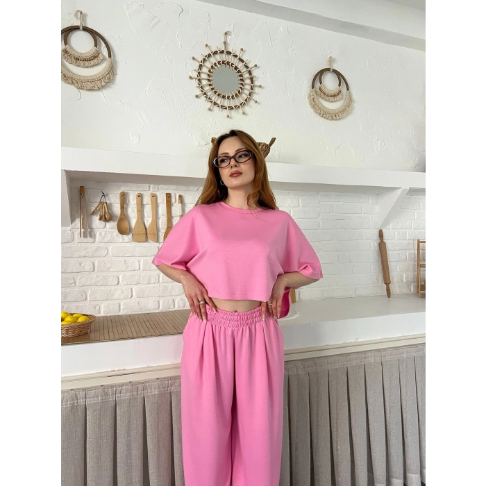 Modal Kumaş Rahat Kalıp Takım Pembe