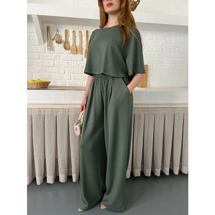 Modal Kumaş Rahat Kalıp Takım Yeşil