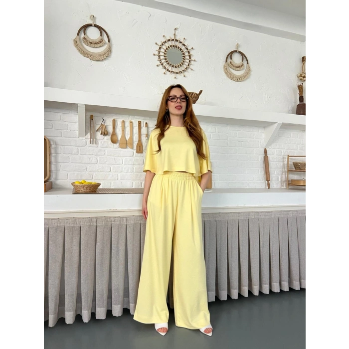 Modal Kumaş Rahat Kalıp Takım Sarı