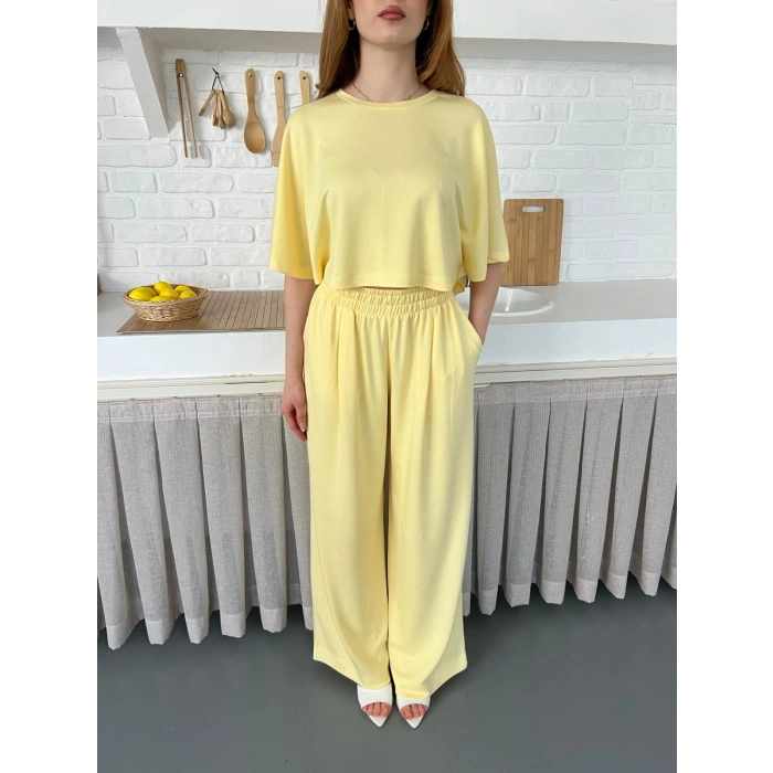 Modal Kumaş Rahat Kalıp Takım Sarı
