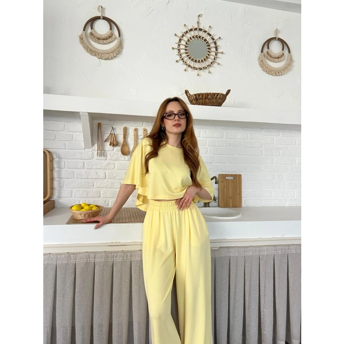 Modal Kumaş Rahat Kalıp Takım Sarı