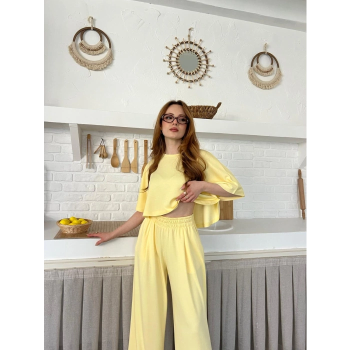 Modal Kumaş Rahat Kalıp Takım Sarı