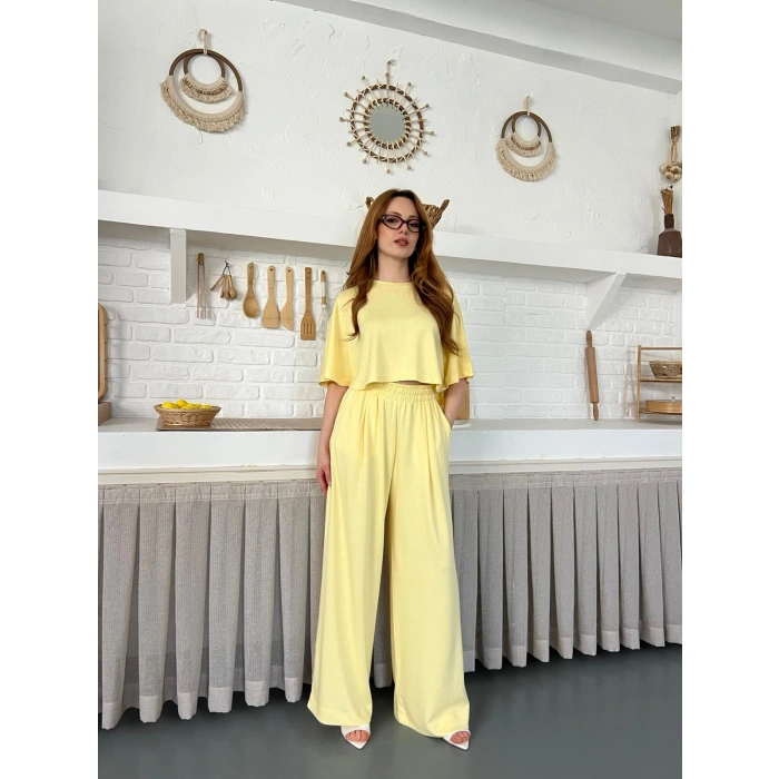 Modal Kumaş Rahat Kalıp Takım Sarı