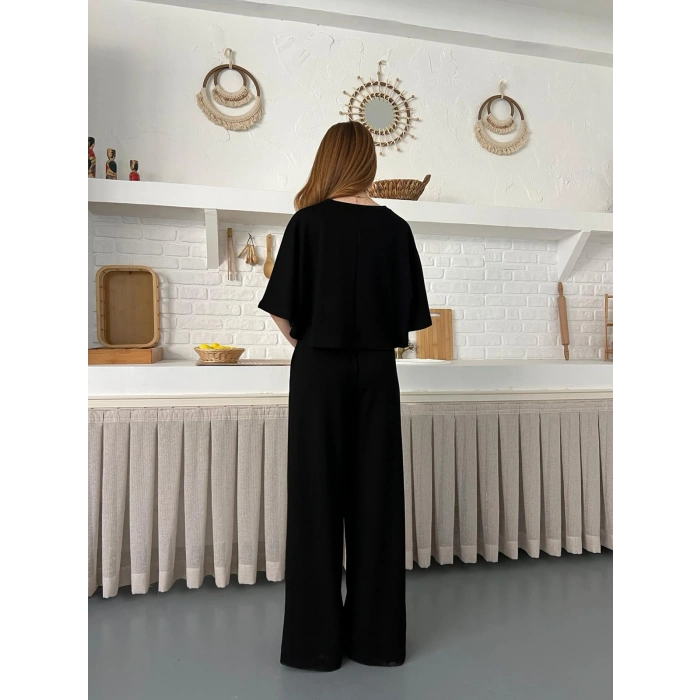 Modal Kumaş Rahat Kalıp Takım Siyah