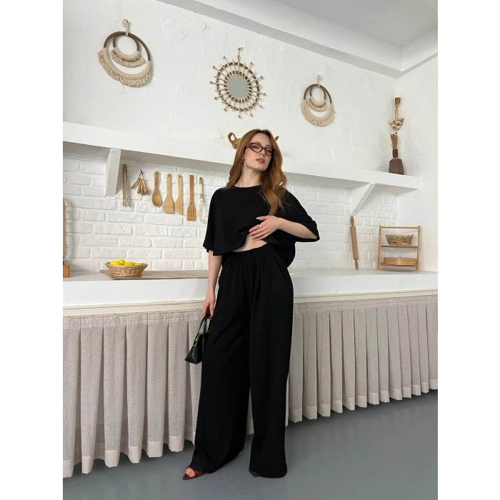 Modal Kumaş Rahat Kalıp Takım Siyah