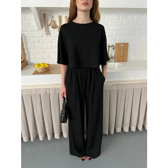 Modal Kumaş Rahat Kalıp Takım Siyah