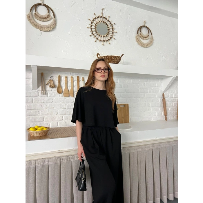 Modal Kumaş Rahat Kalıp Takım Siyah