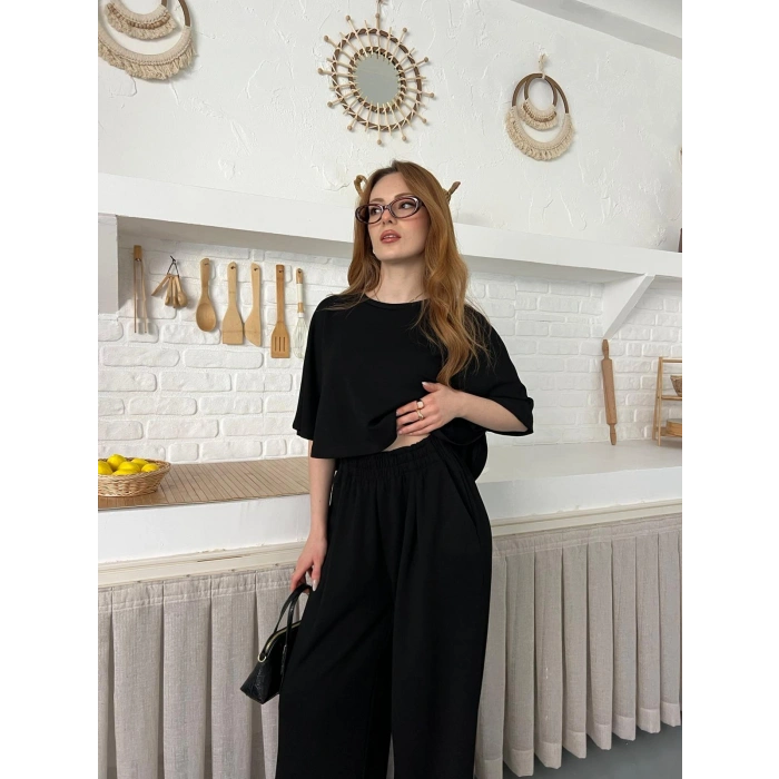 Modal Kumaş Rahat Kalıp Takım Siyah