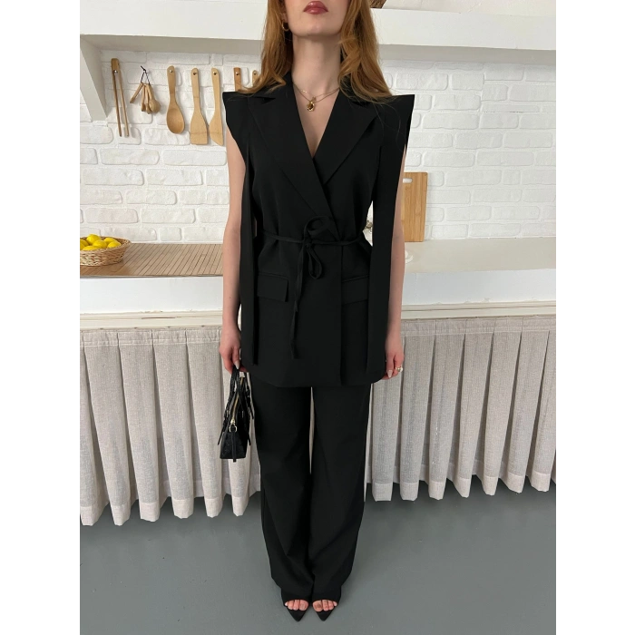 Belden Bağlamalı Özel Tasarım Takım Siyah