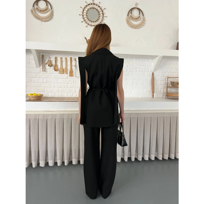 Belden Bağlamalı Özel Tasarım Takım Siyah