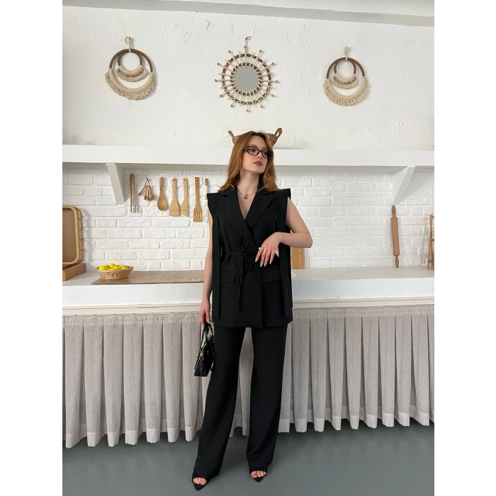 Belden Bağlamalı Özel Tasarım Takım Siyah