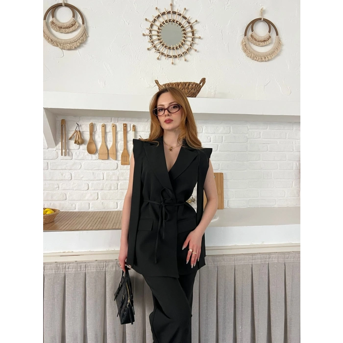 Belden Bağlamalı Özel Tasarım Takım Siyah