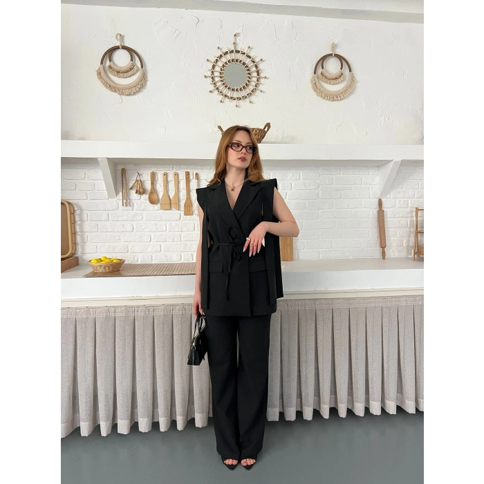 Belden Bağlamalı Özel Tasarım Takım Siyah