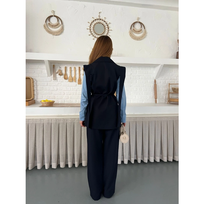 Belden Bağlamalı Özel Tasarım Takım Lacivert