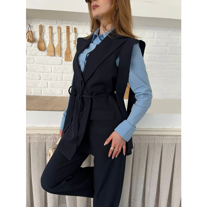 Belden Bağlamalı Özel Tasarım Takım Lacivert