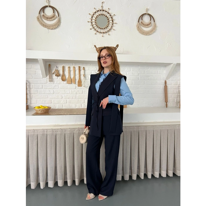 Belden Bağlamalı Özel Tasarım Takım Lacivert