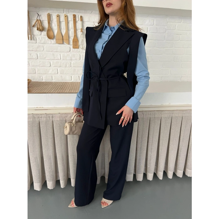 Belden Bağlamalı Özel Tasarım Takım Lacivert