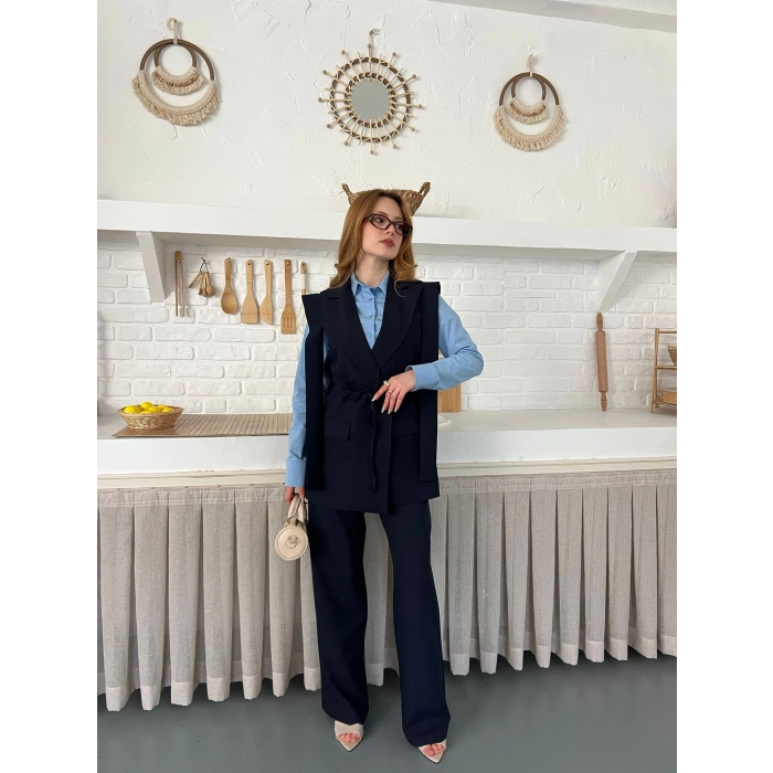 Belden Bağlamalı Özel Tasarım Takım Lacivert