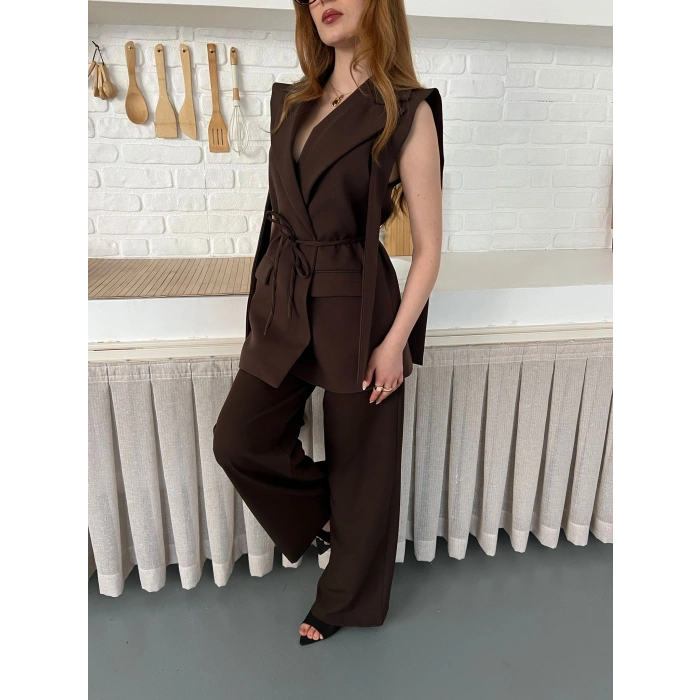 Belden Bağlamalı Özel Tasarım Takım Kahve