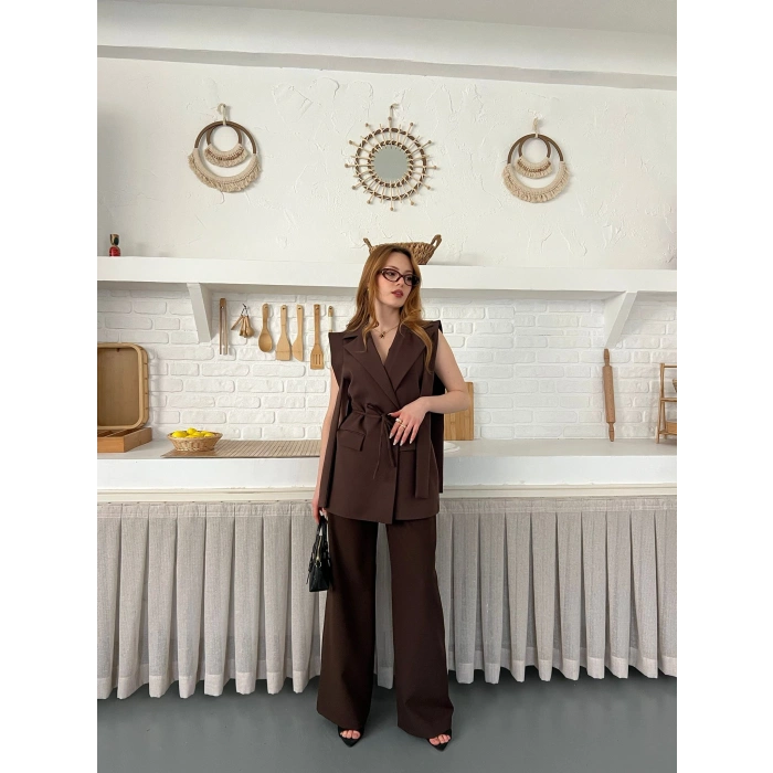 Belden Bağlamalı Özel Tasarım Takım Kahve