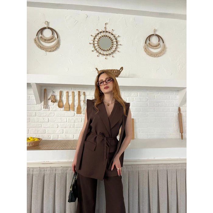 Belden Bağlamalı Özel Tasarım Takım Kahve