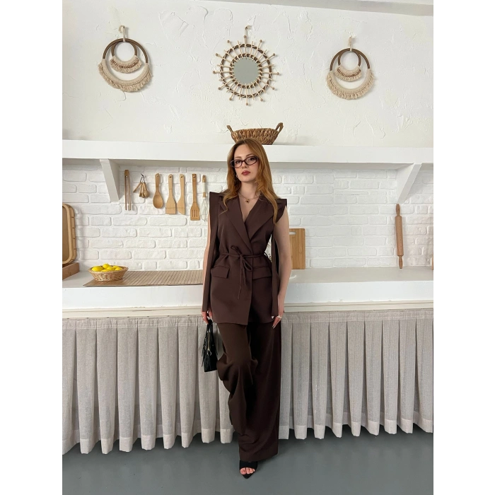 Belden Bağlamalı Özel Tasarım Takım Kahve