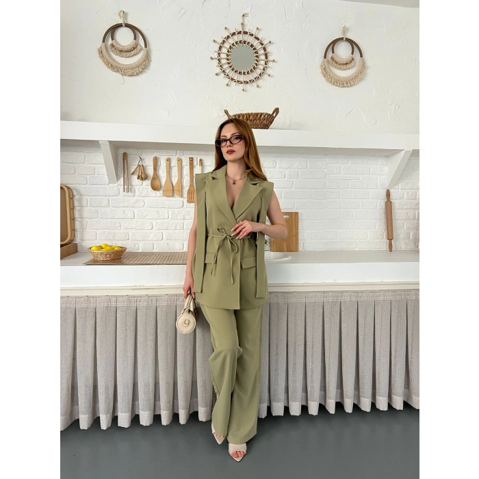 Belden Bağlamalı Özel Tasarım Takım Haki