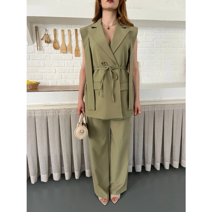 Belden Bağlamalı Özel Tasarım Takım Haki