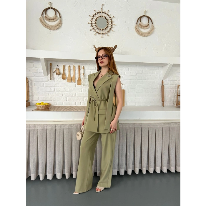 Belden Bağlamalı Özel Tasarım Takım Haki