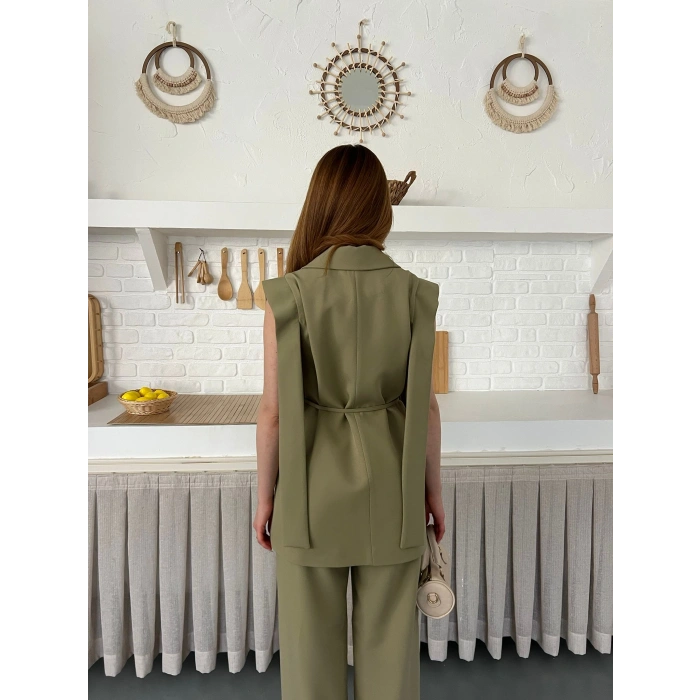 Belden Bağlamalı Özel Tasarım Takım Haki