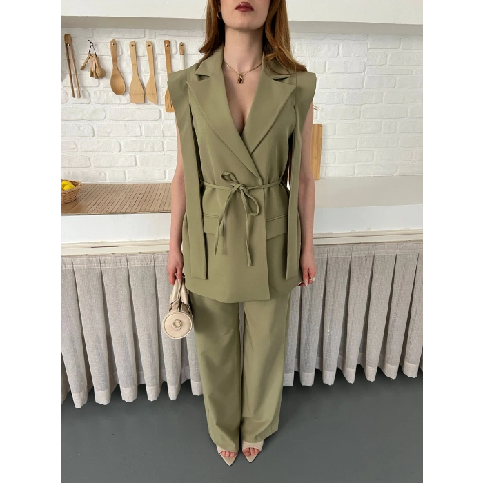 Belden Bağlamalı Özel Tasarım Takım Haki