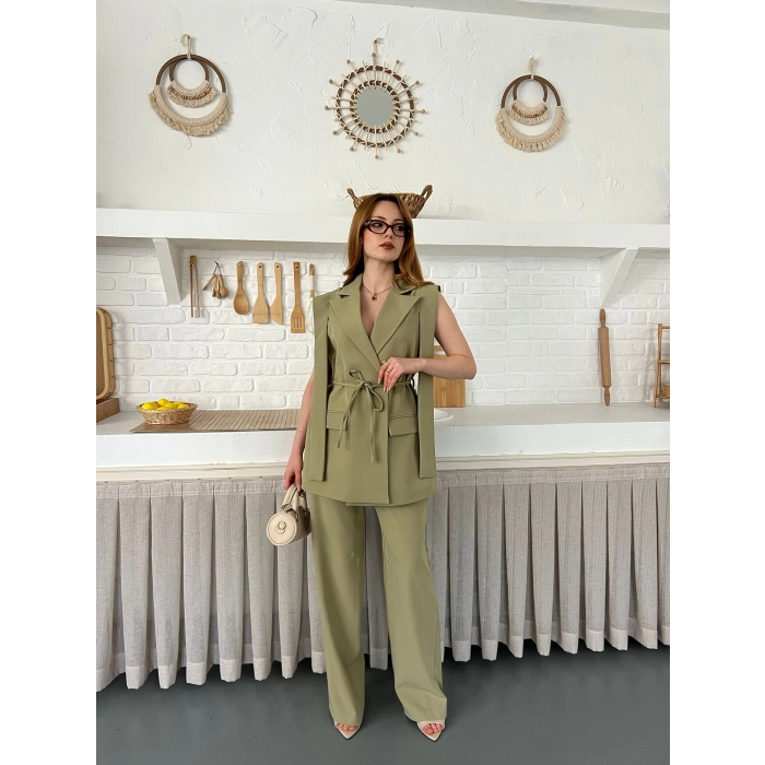 Belden Bağlamalı Özel Tasarım Takım Haki