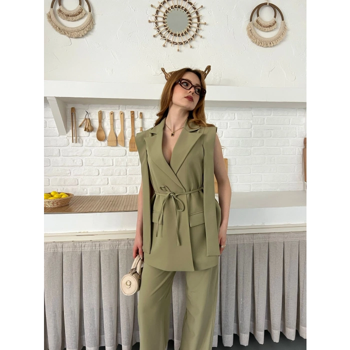 Belden Bağlamalı Özel Tasarım Takım Haki