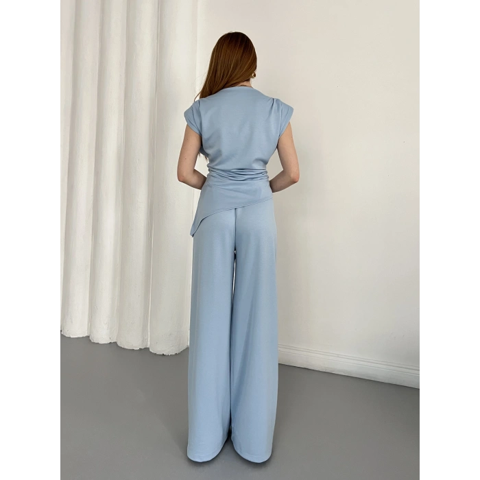 Omuz Vatkalı Asimetrik Kesim Takım Bebemavisi