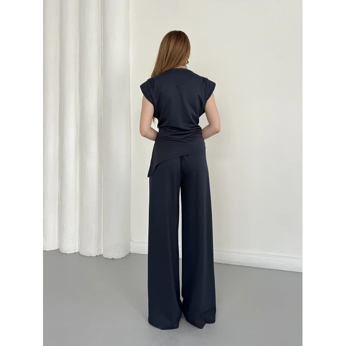 Omuz Vatkalı Asimetrik Kesim Takım Antrasit