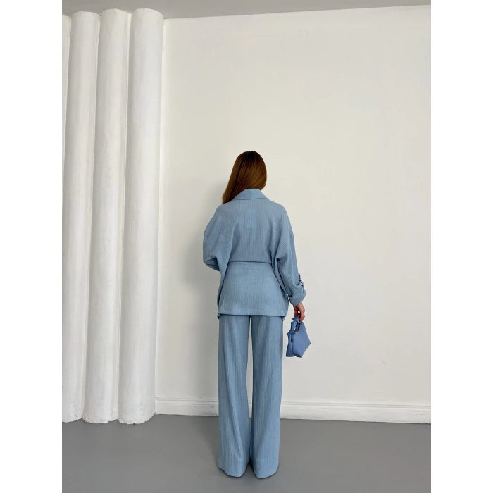 Bürümcük Bel Bağlamalı Kruvaze Yaka Tasarım Takım BebeMAvisi