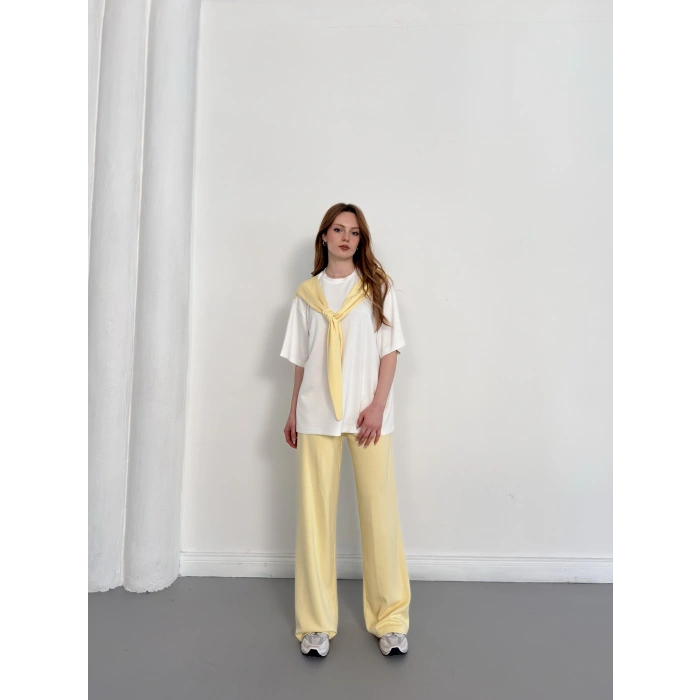 Oversize Tişörtlü Candy Mood Takım Sarı