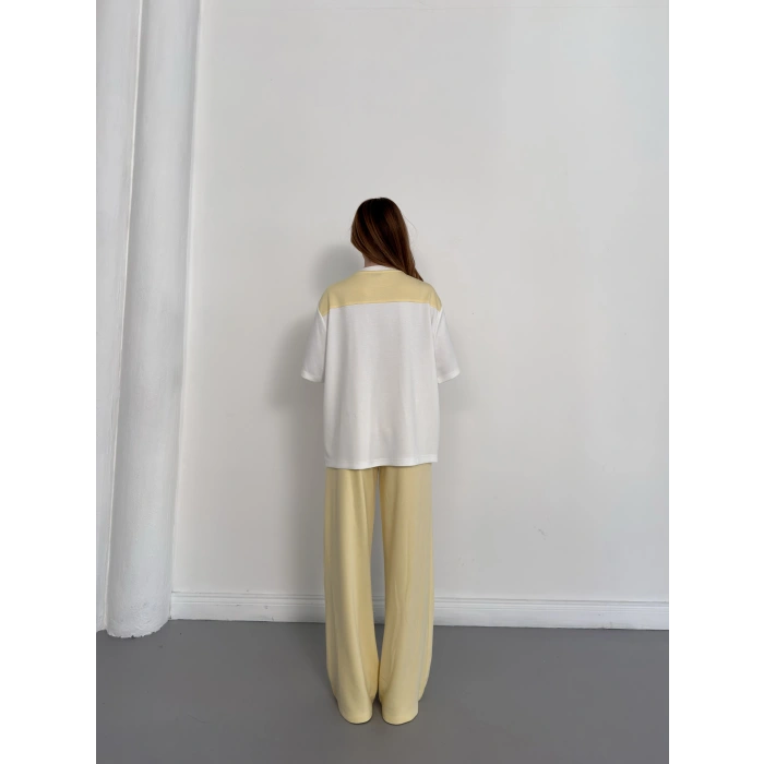 Oversize Tişörtlü Candy Mood Takım Sarı