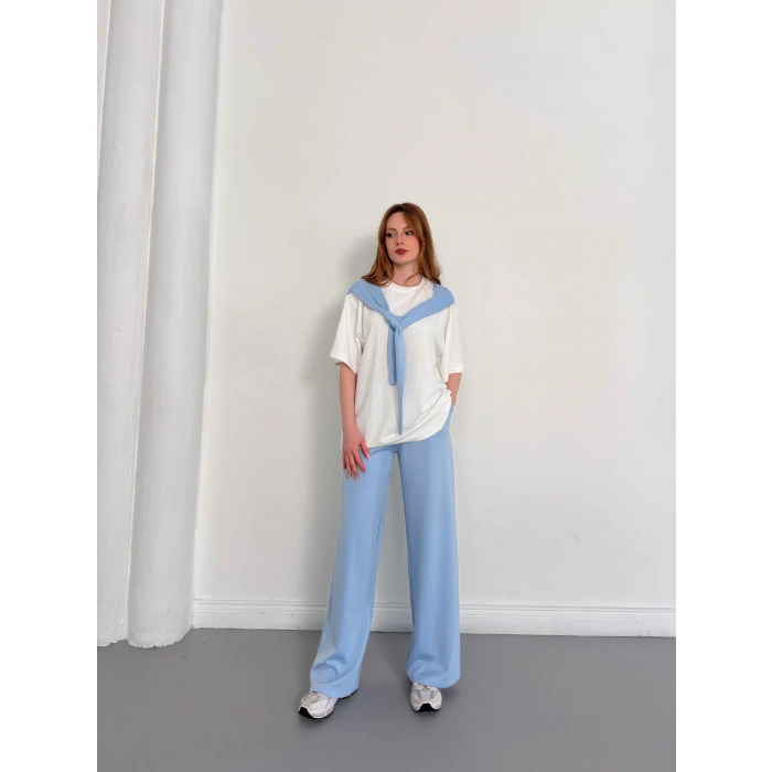 Oversize Tişörtlü Candy Mood Takım MAvi