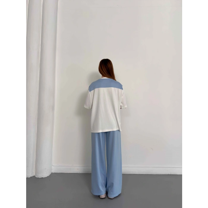 Oversize Tişörtlü Candy Mood Takım MAvi