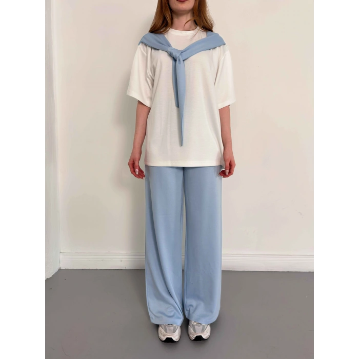 Oversize Tişörtlü Candy Mood Takım MAvi