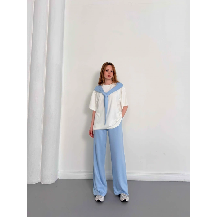 Oversize Tişörtlü Candy Mood Takım MAvi