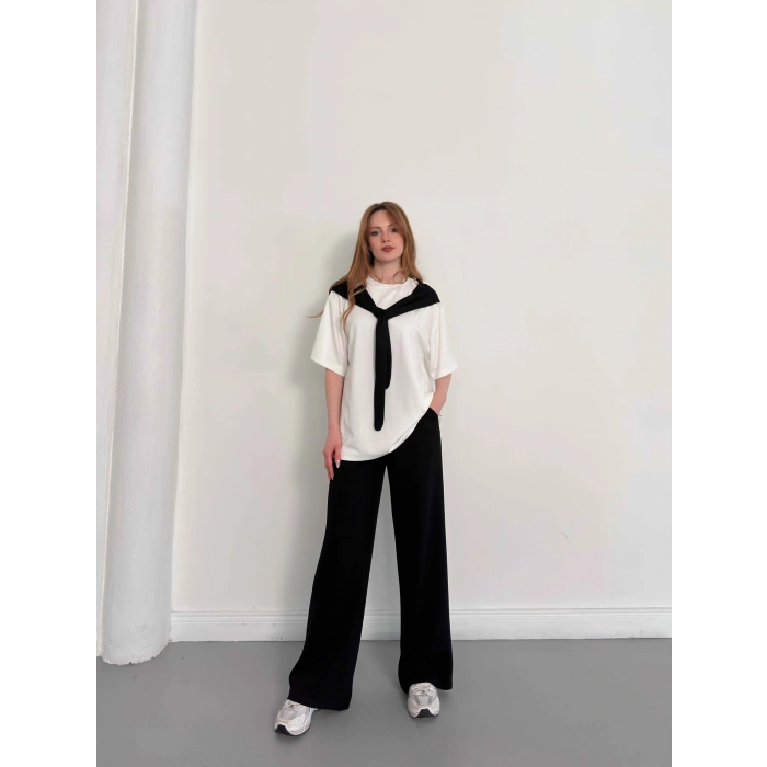 Oversize Tişörtlü Candy Mood Takım Siyah