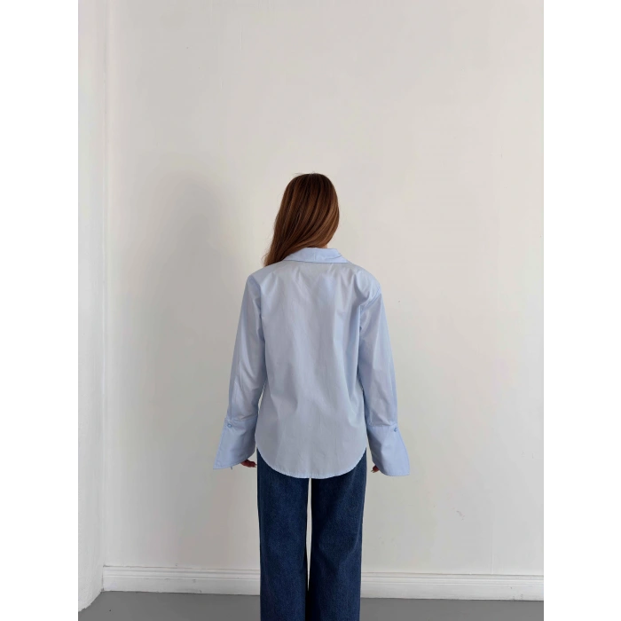 Poplin Kol Detaylı Gömlek Bebesimavisi