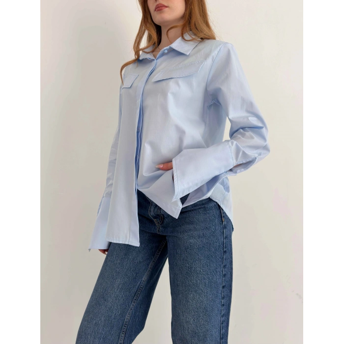 Poplin Kol Detaylı Gömlek Bebesimavisi