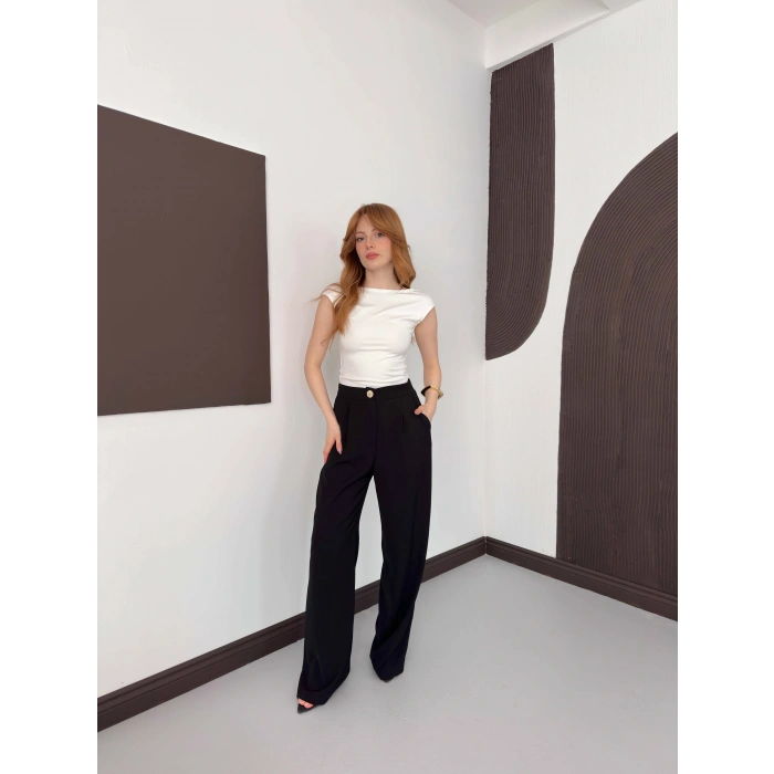 Sırt Dekolteli Bluz Beyaz