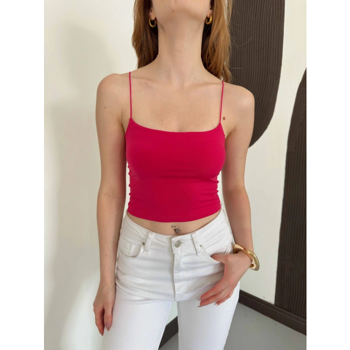 İp Askılı Sandy Crop Fuşya